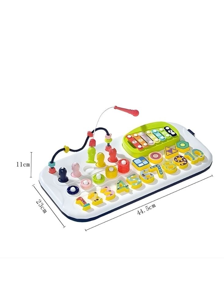Premium Kids Learning Block Activity Board with Numbers Shapes and Beads – Early Education Toy - Image 2